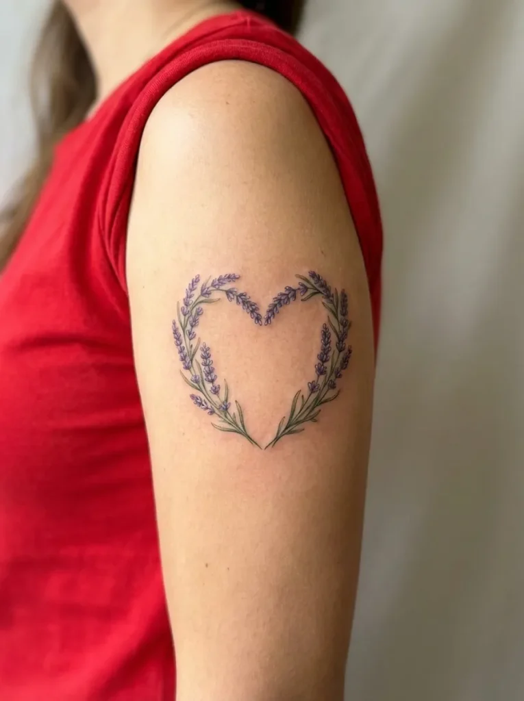 Lavender Flower Heart Shape