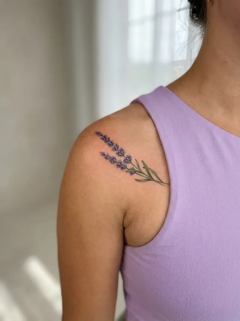 Lavender Flower Shoulder Stem