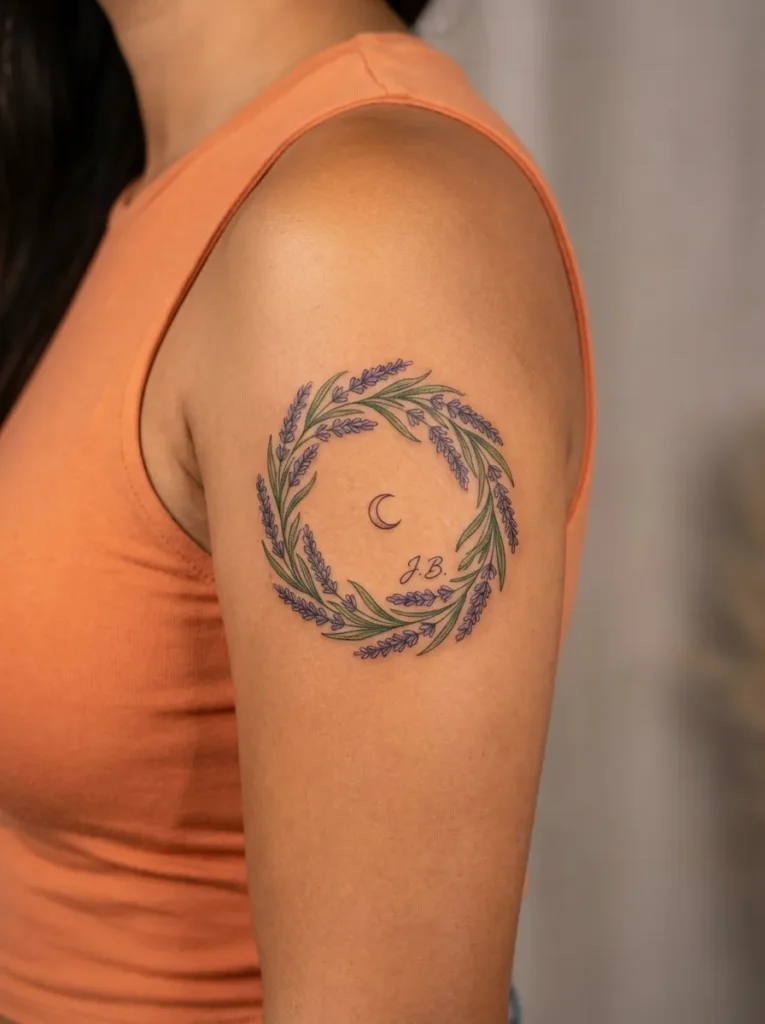 Lavender Flower Wreath Circle