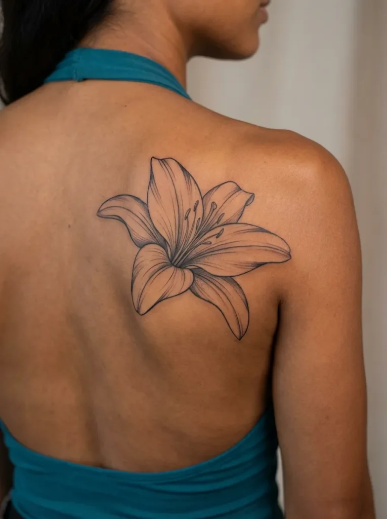 Lily Flower Elegant Linework
