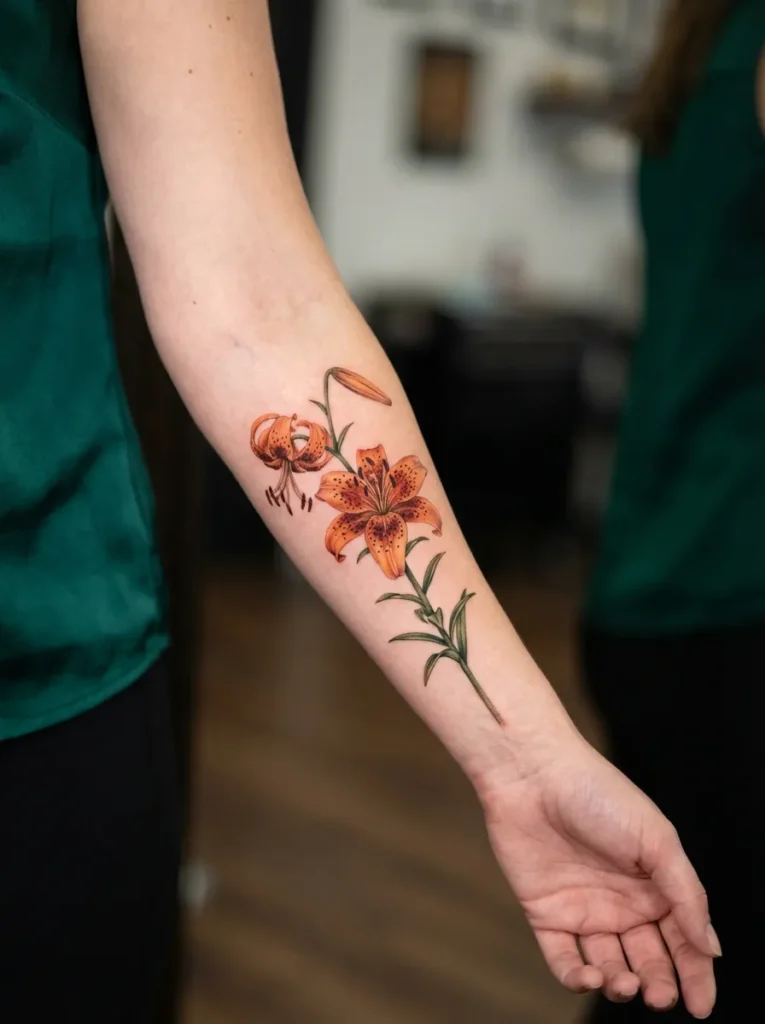 Lily Flower Forearm Stem Design