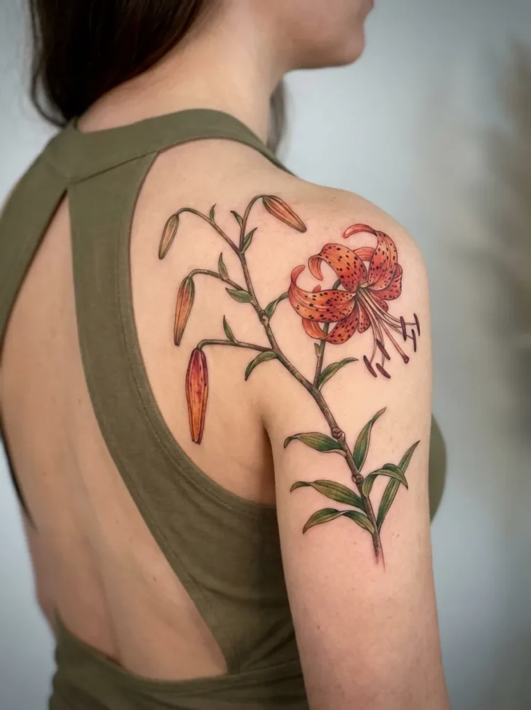 Lily Flower Shoulder Branch