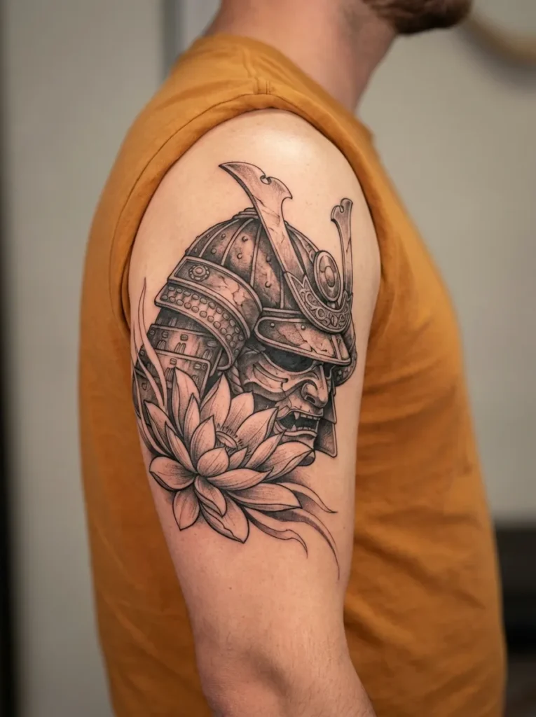 Lotus Flower with Warrior Helm