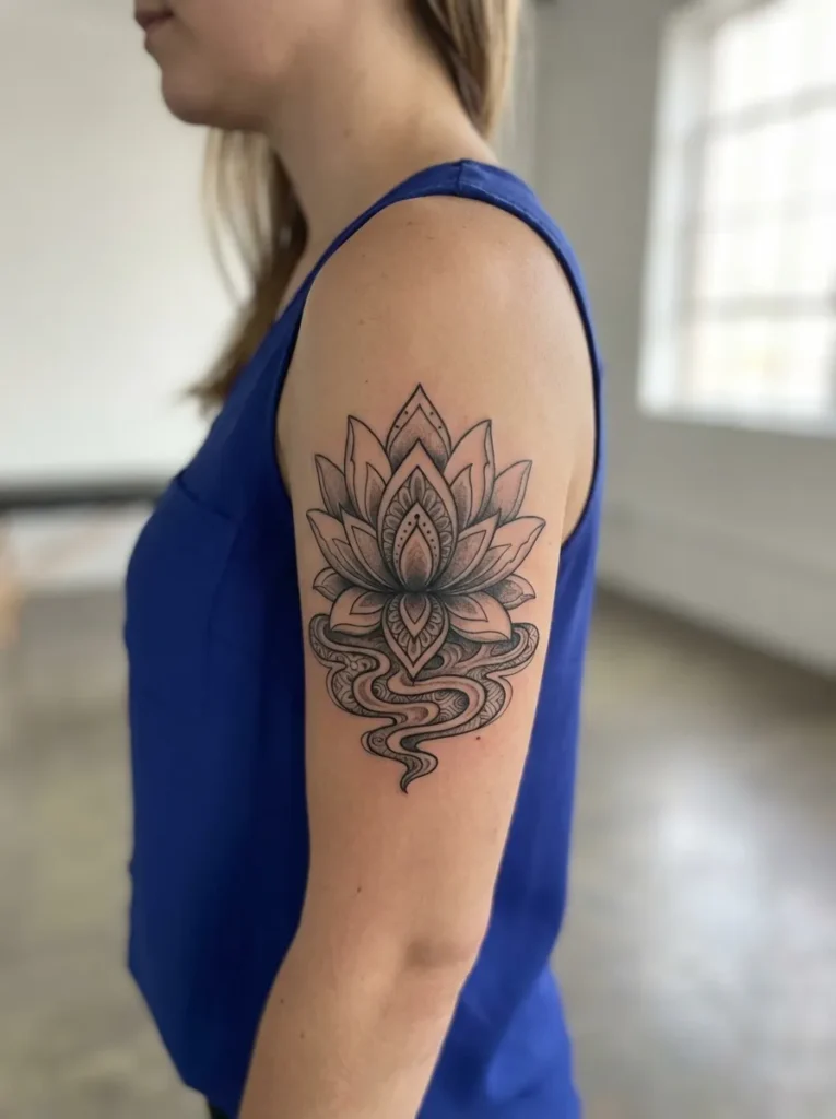 Lotus Memorial Flower Tattoo
