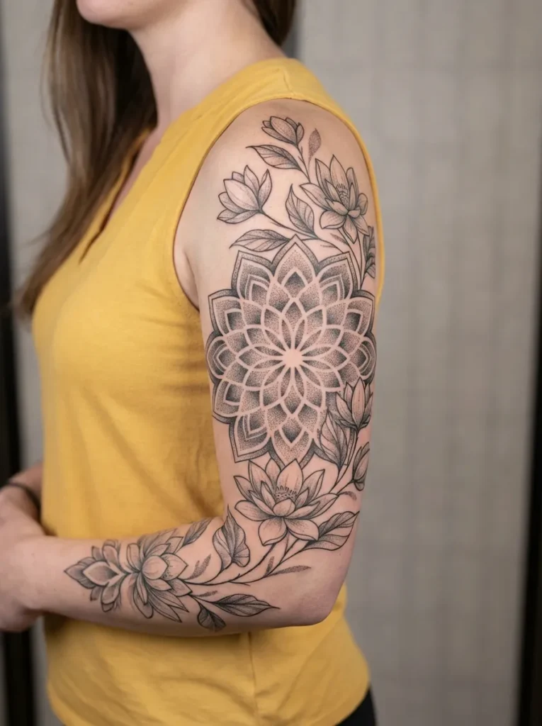 Lotus and Mandala Sleeve