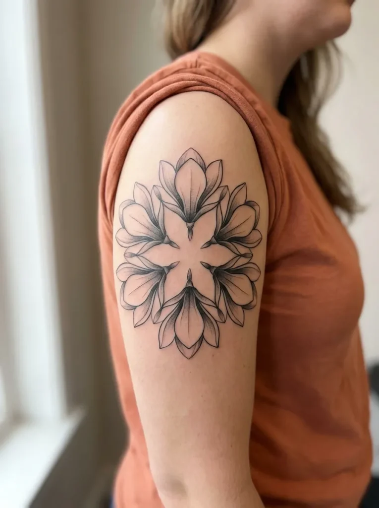Magnolia Flower Mandala Tattoo