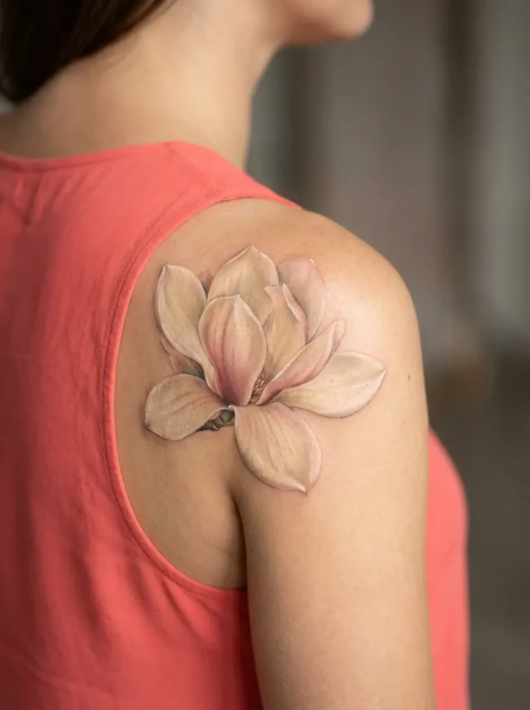 Magnolia Flower Shoulder Bloom