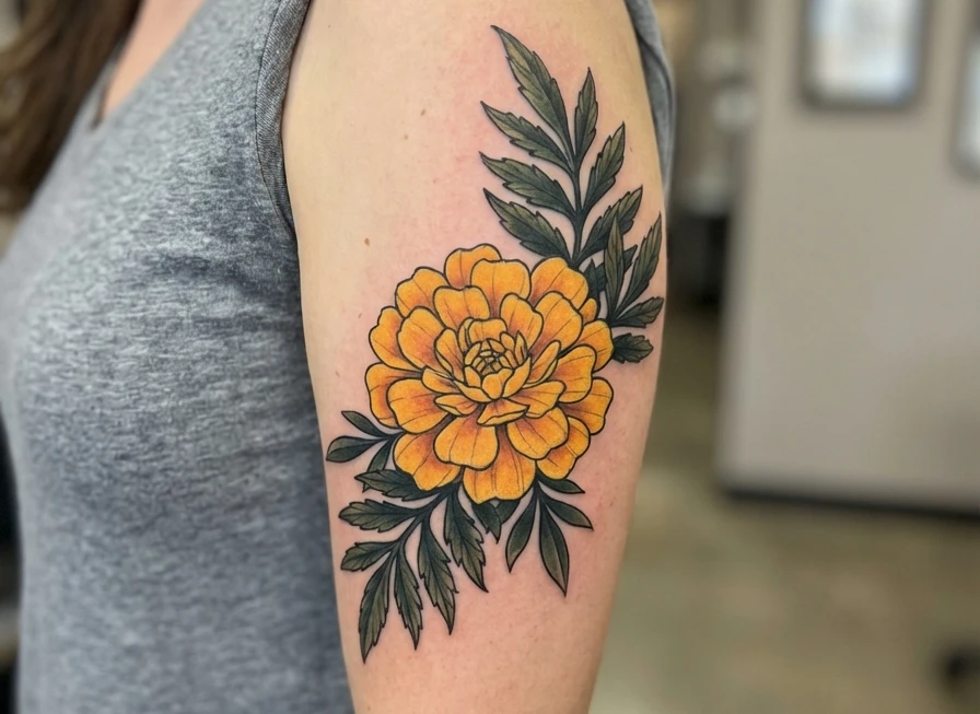 Marigold Flower Tattoo Ideas