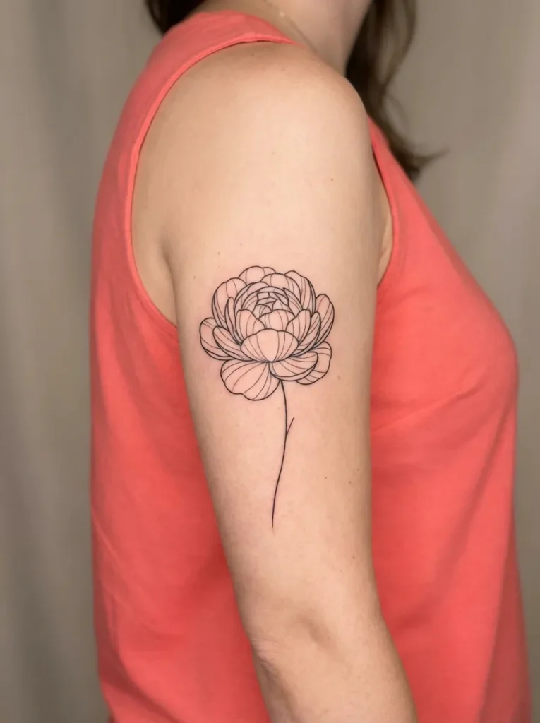 Minimalist Peony Flower