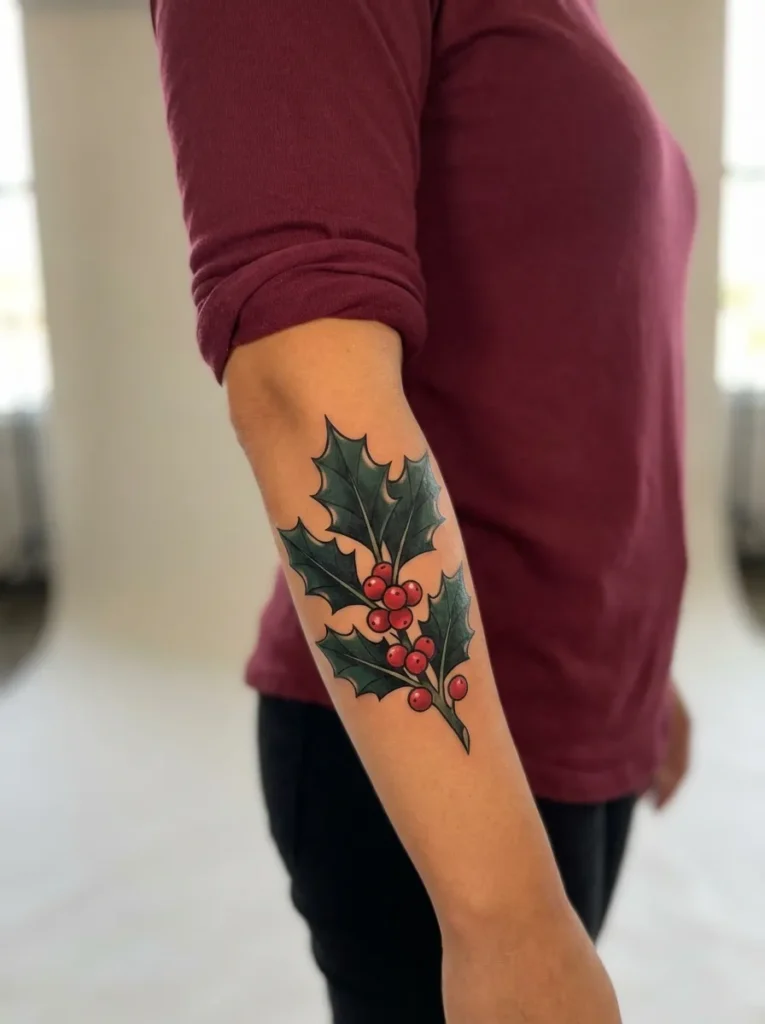 November – Holly Flower Tattoo