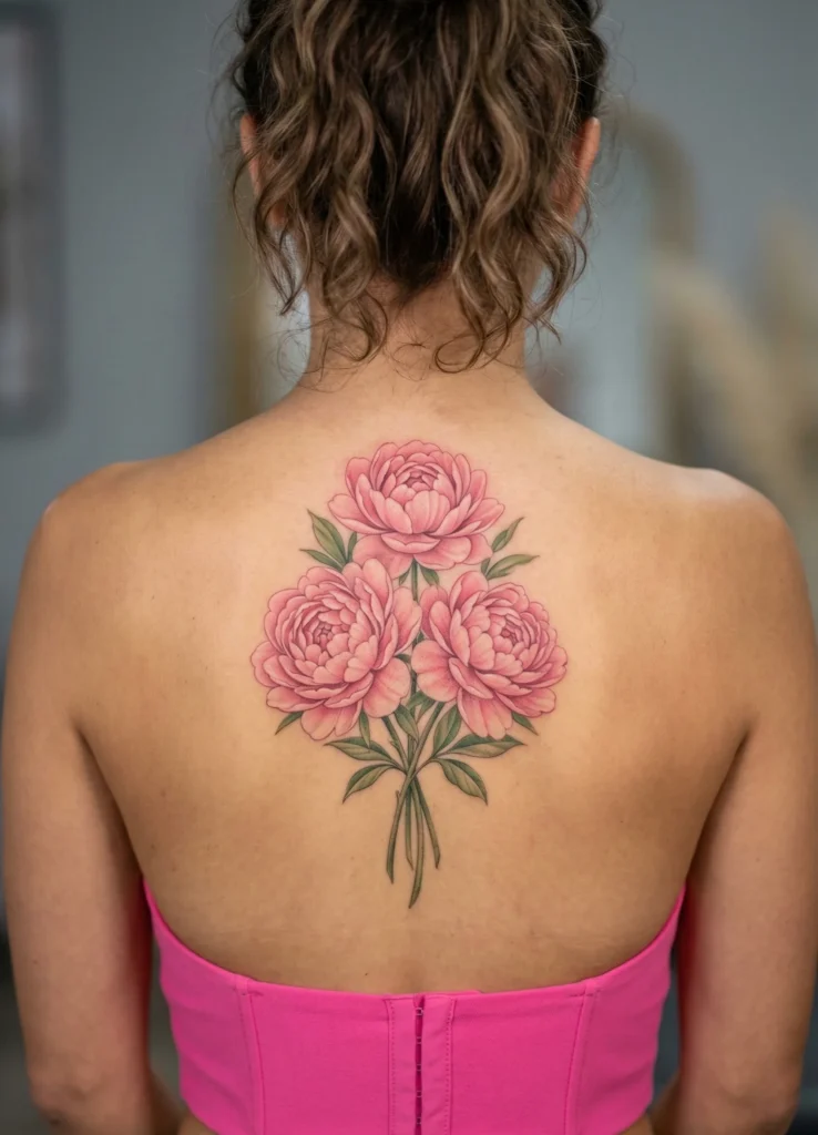 Peony Flower Bouquet Tattoo