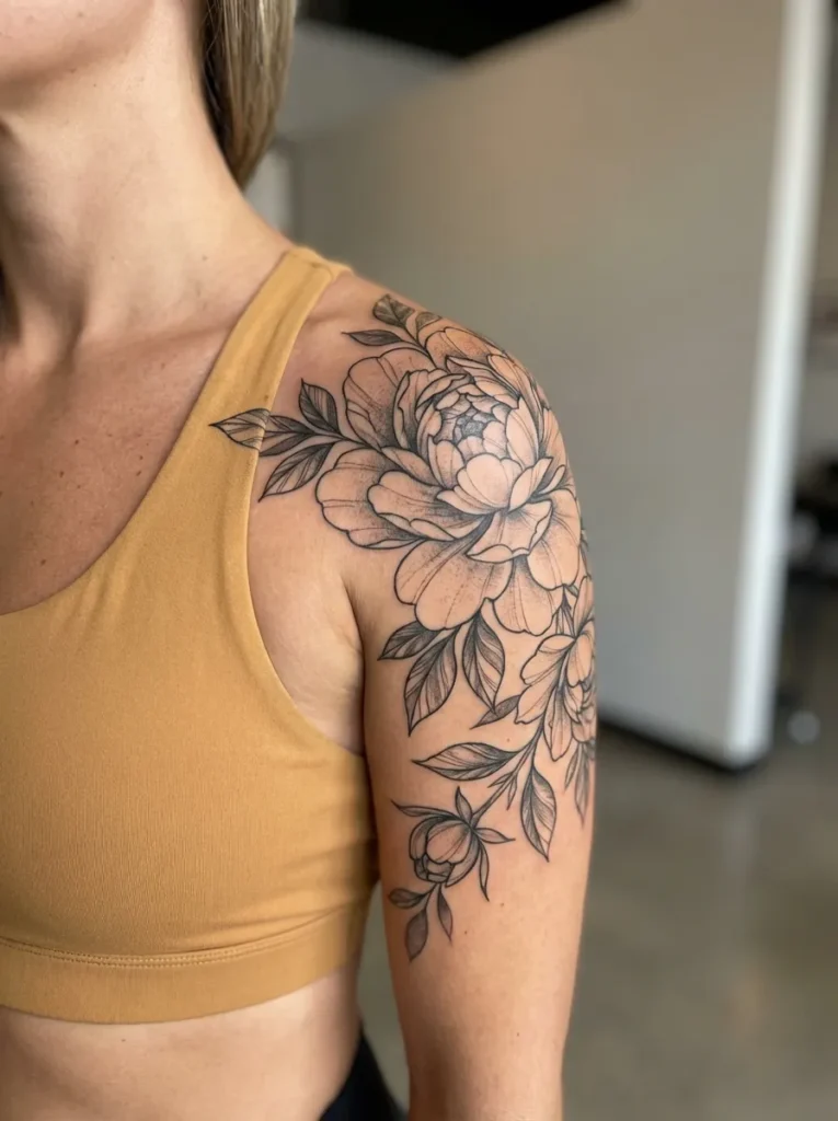 Peony Flower Shoulder Wrap