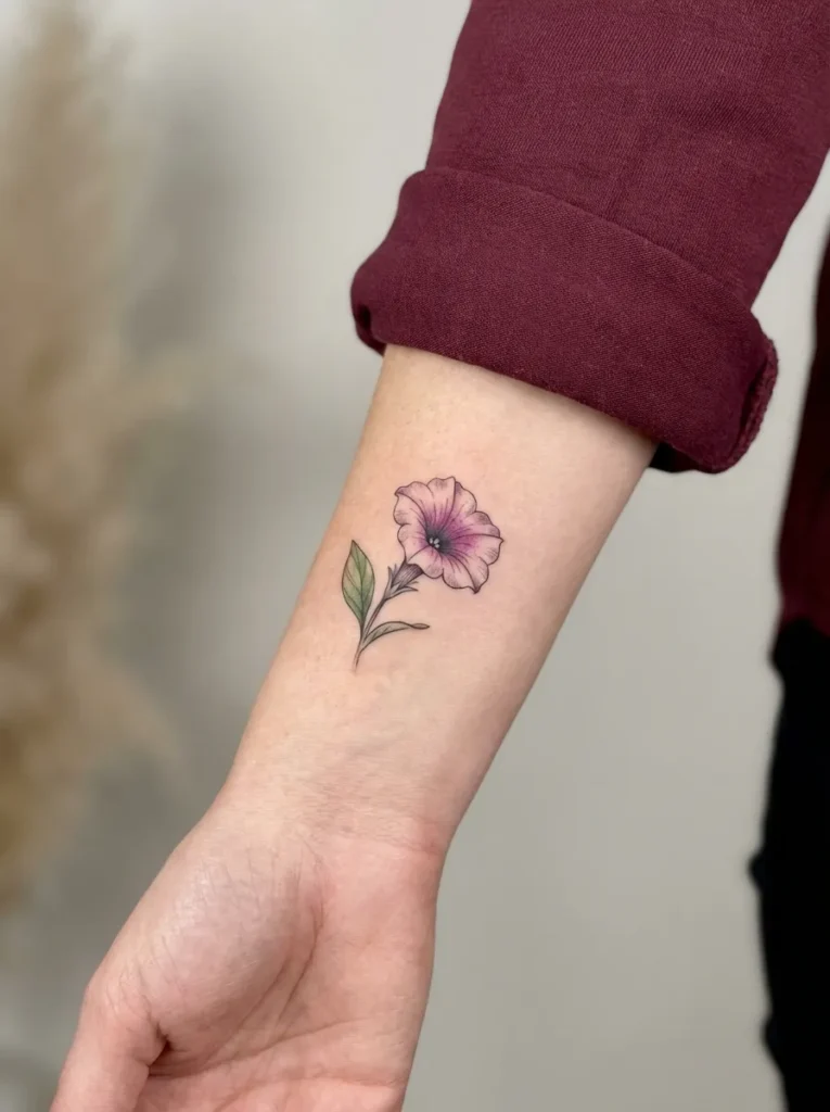 Petunia Wrist Flower Tattoo