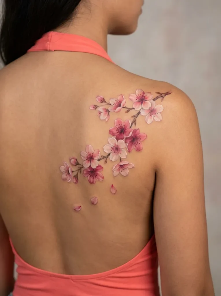 Pink Cherry Blossom Branch