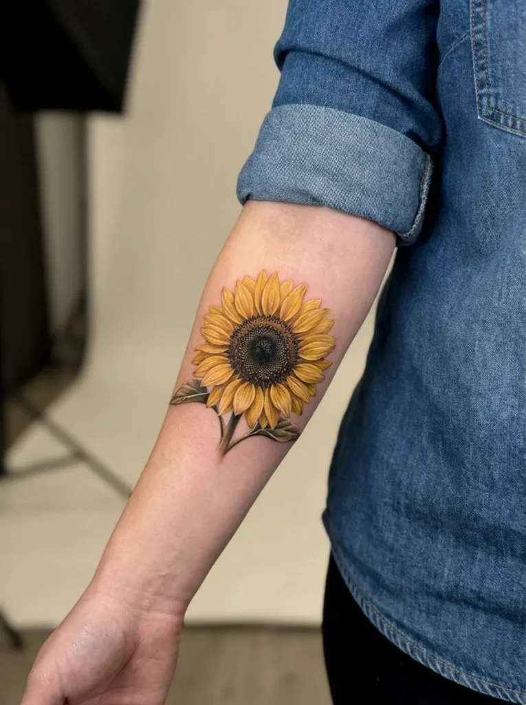 Realistic Forearm Sunflower