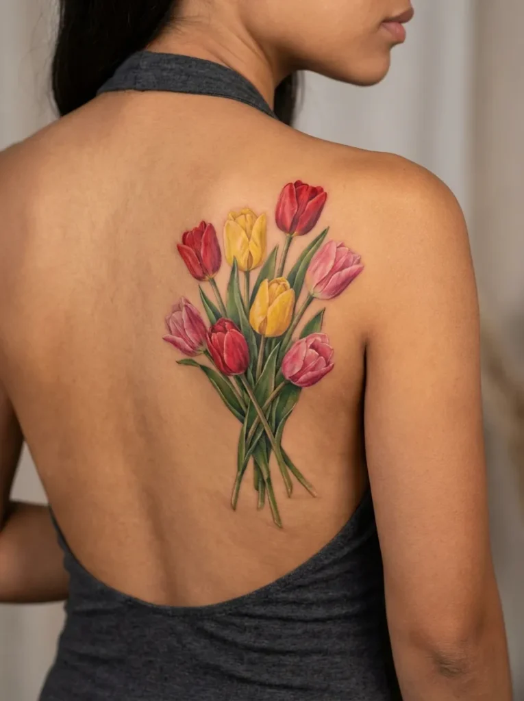 Realistic Tulip Bouquet