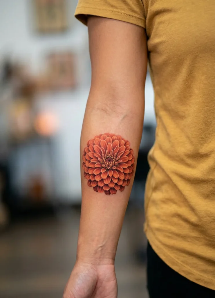 Realistic Zinnia Flower