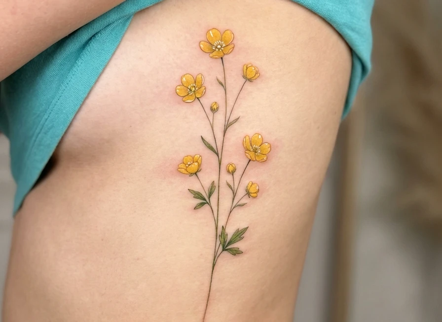 Rib Flower Tattoos