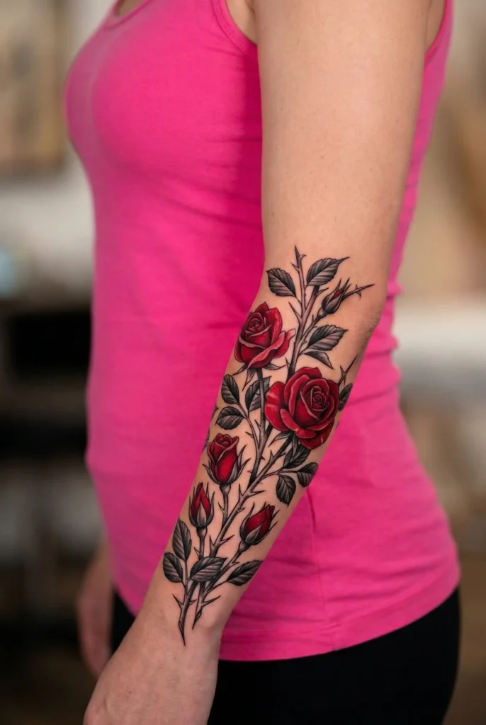 Rose Flower Forearm Sleeve
