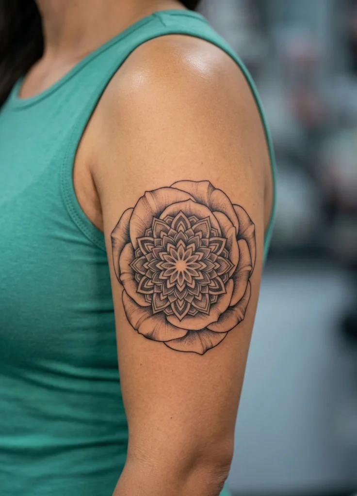 Rose Flower Mandala Tattoo