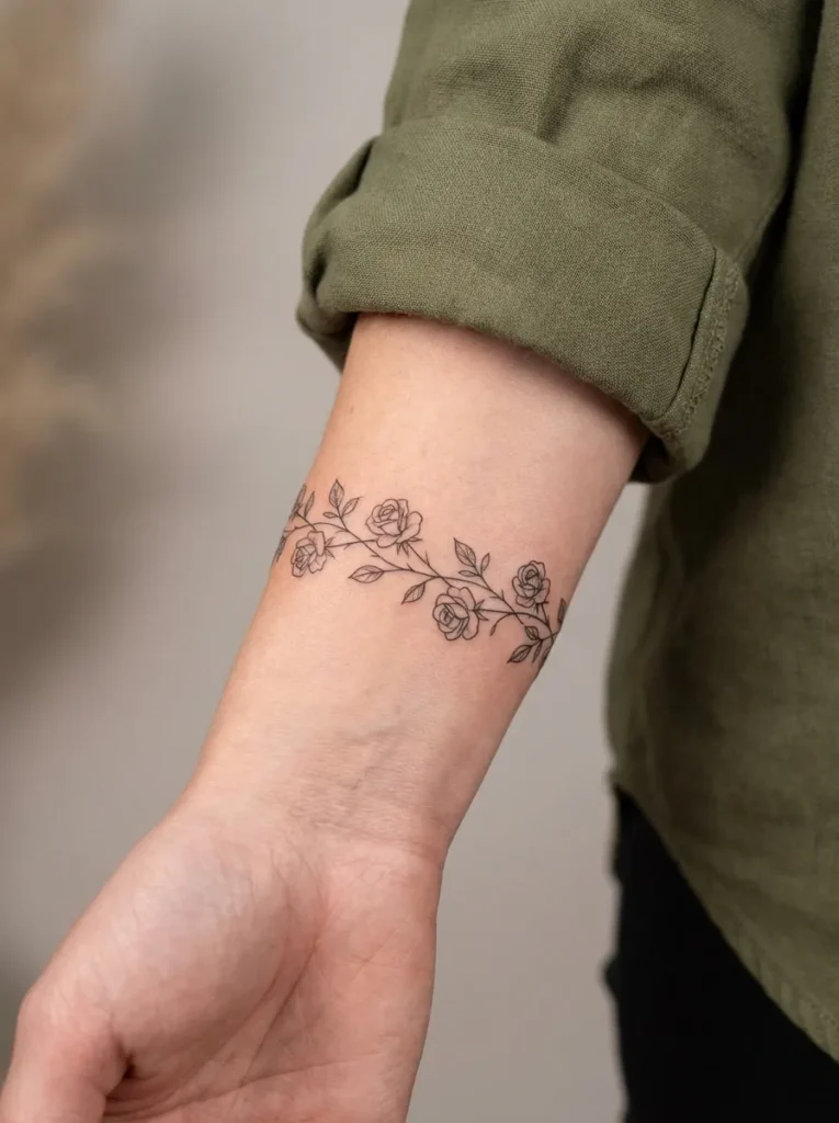 Rose Flower Wrist Band