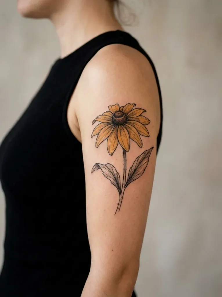 Rudbeckia Flower Autumn Tattoo