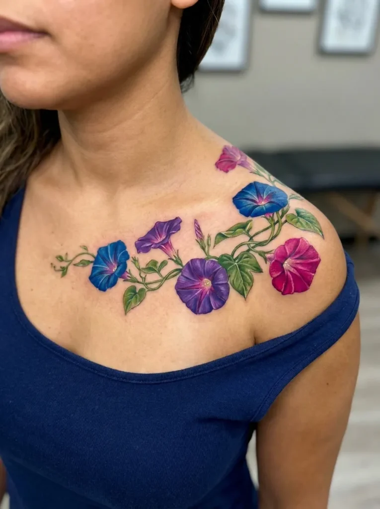 September – Morning Glory Flower Tattoo