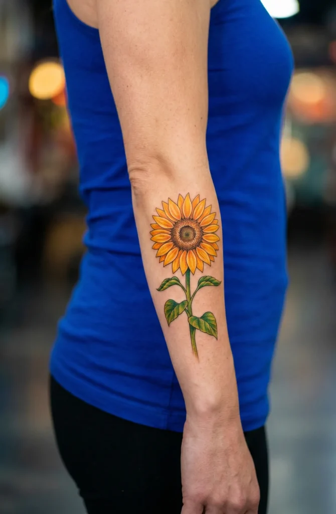 Single Sunflower Tattoo