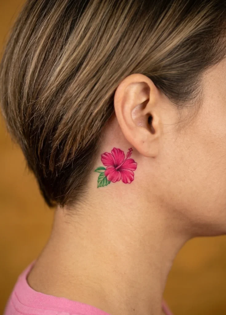Small Hibiscus Flower Tattoo