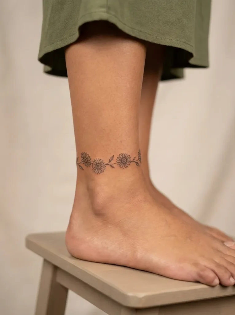 Sunflower Anklet Chain Design