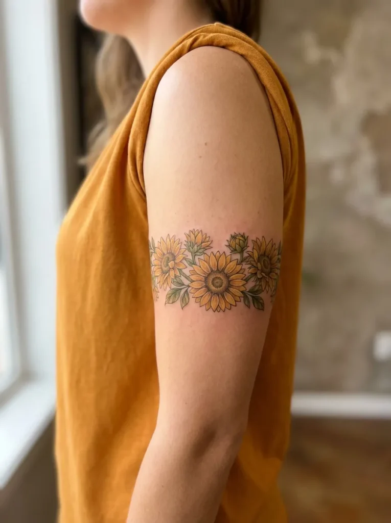 Sunflower Crown Tattoo