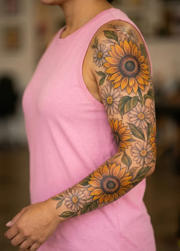 Sunflower and Daisy Mix Sleeve
