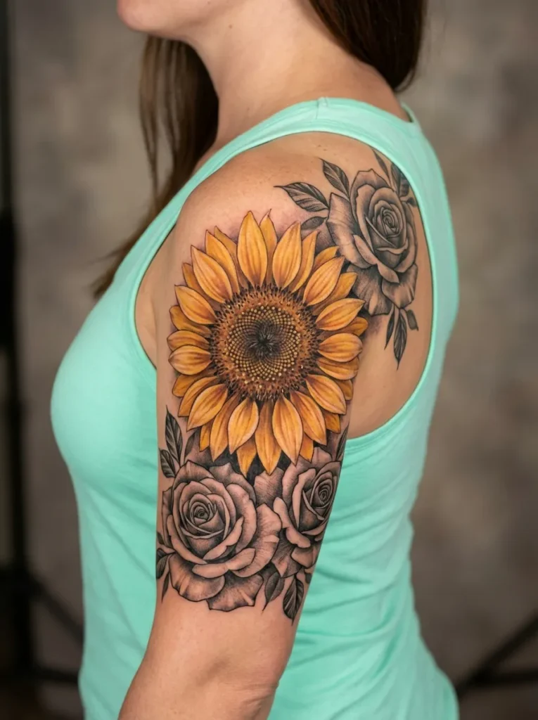 Sunflower and Rose Combo