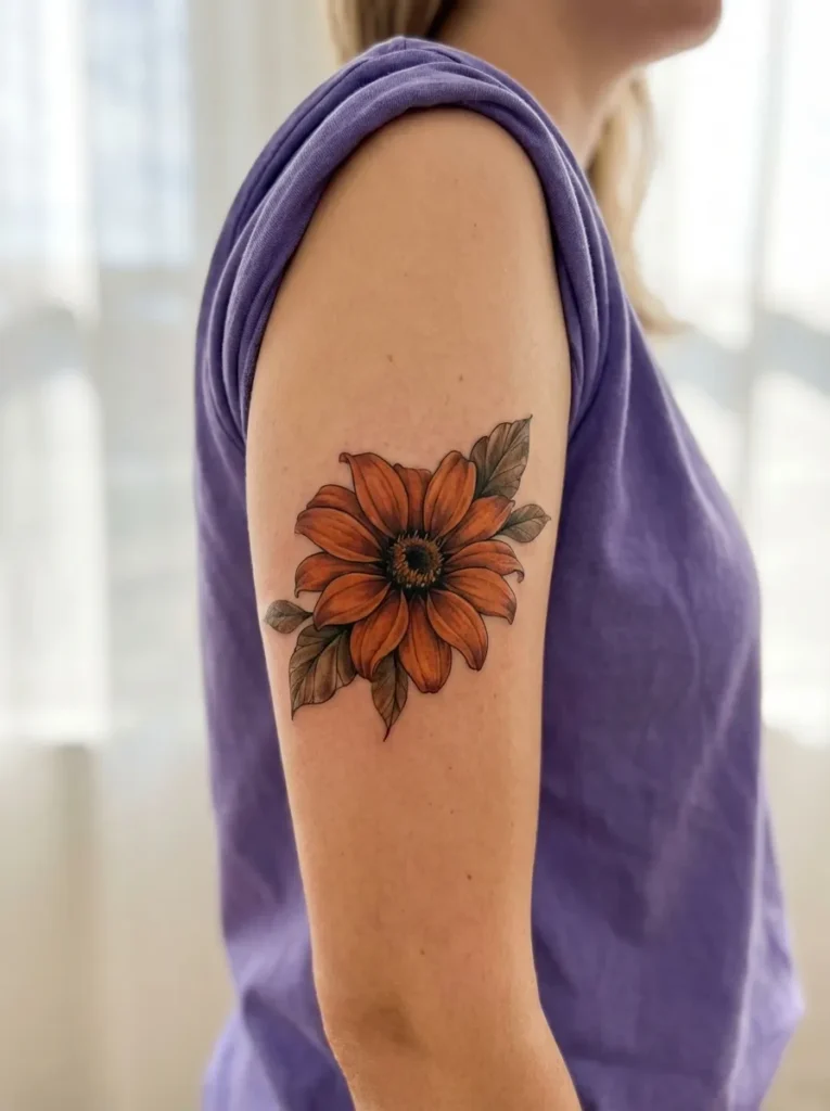 Tithonia Flower Autumn Tattoo