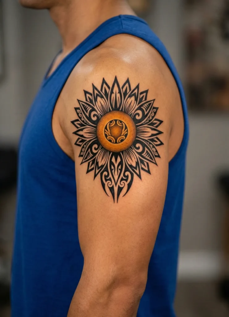 Tribal Sunflower Tattoo