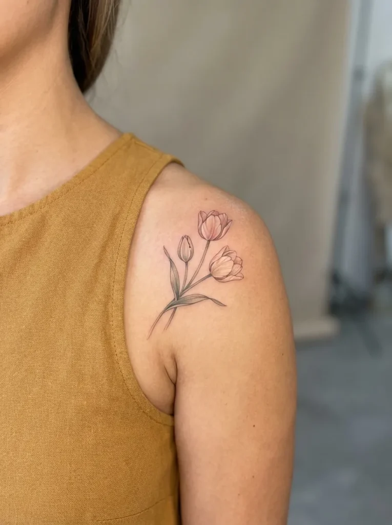 Tulip Flower Shoulder Cluster