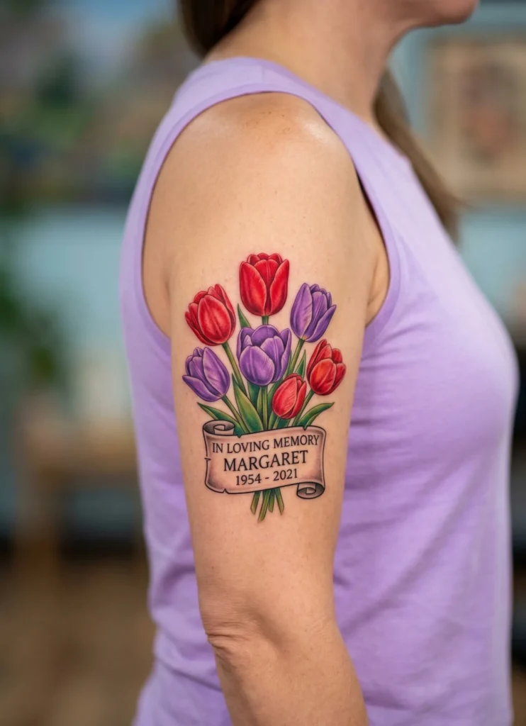 tulip Memorial Flower Tattoo