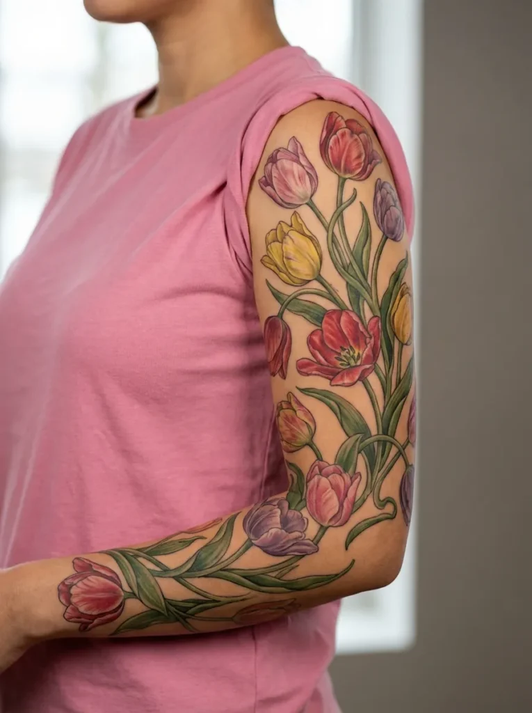 Tulip and Leaves Sleeve