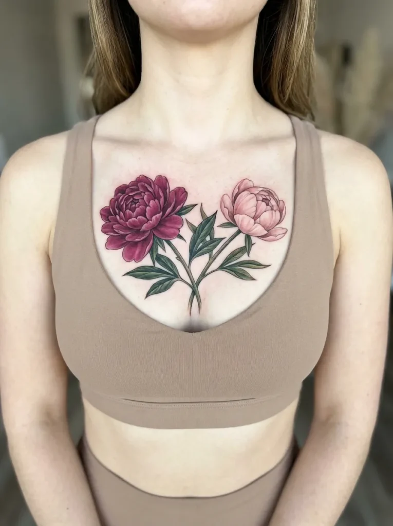 Twin Peony Flower Pair