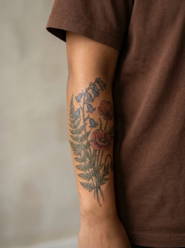 Vintage Wildflower Flower Tattoo