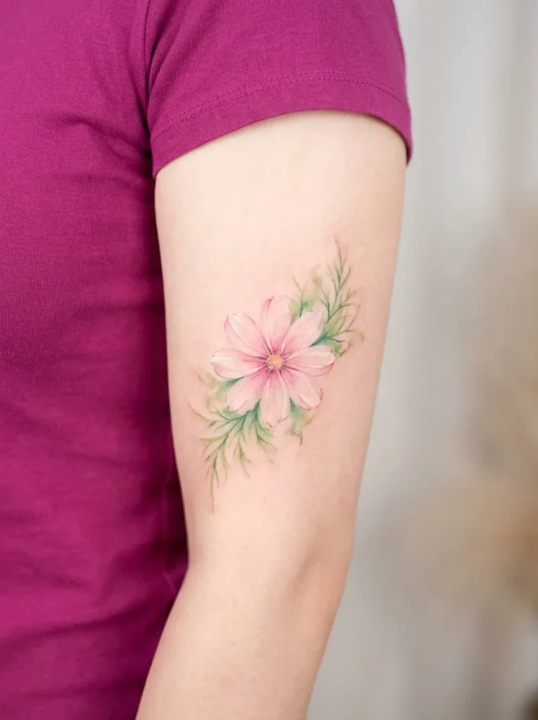 Watercolor Cosmos Flower Wash