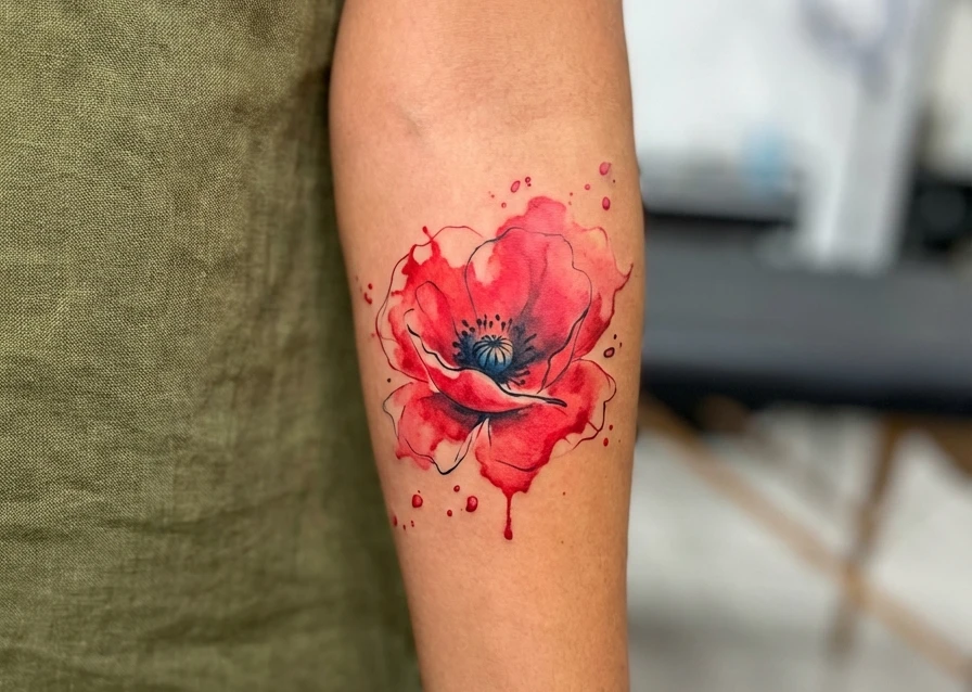 Watercolor Flower Tattoos