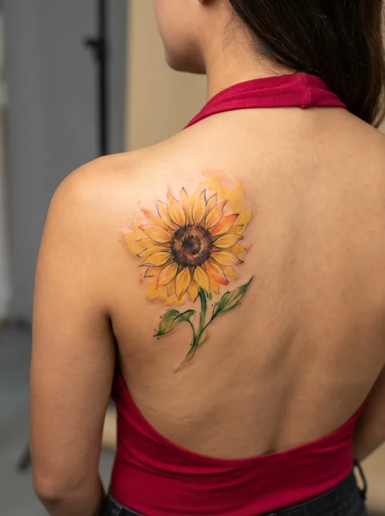 Watercolor Sunflower Flower Glow