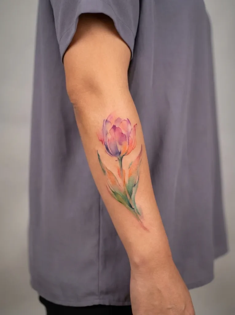 Watercolor Tulip Flower