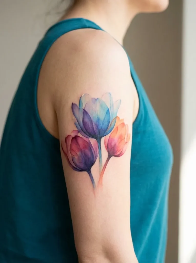 Watercolor Tulip Flower Blend