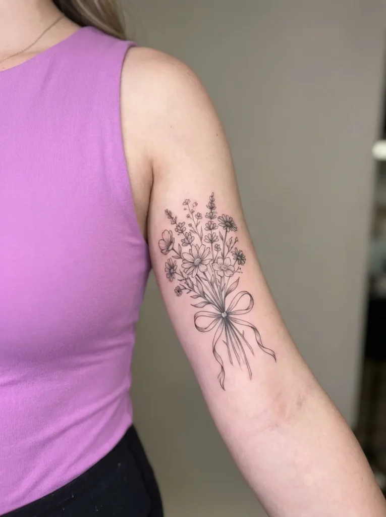 Wildflower Bouquet with Ribbon