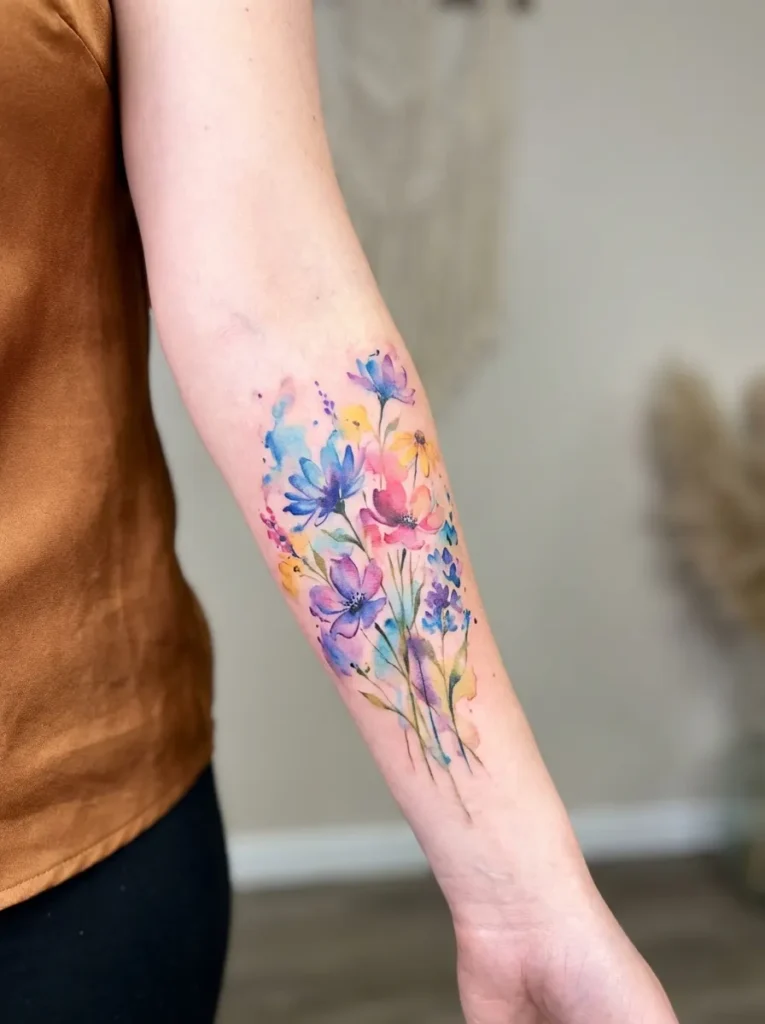 Wildflower Forearm Watercolor Blend