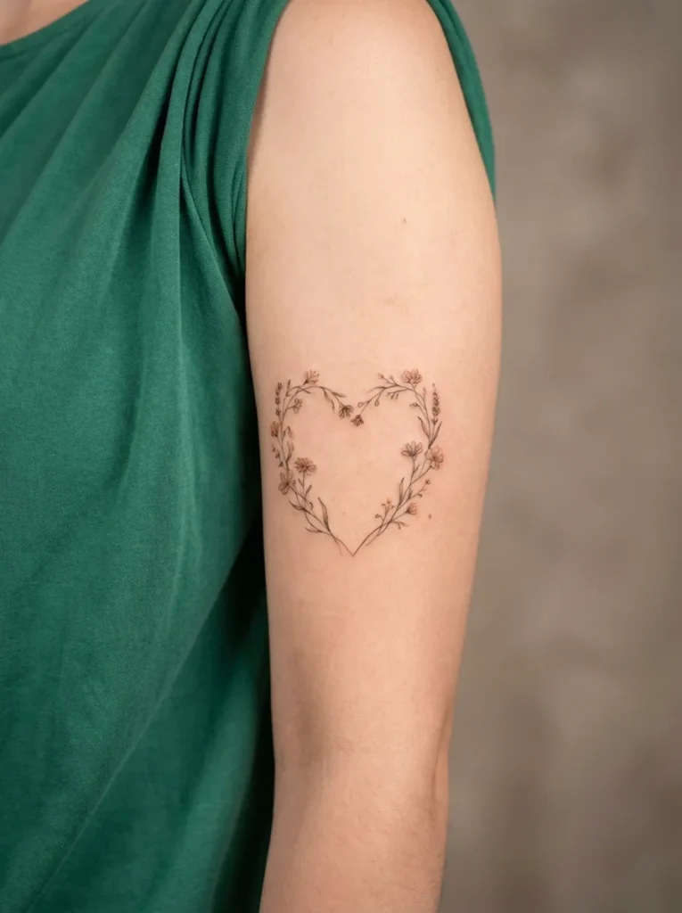 Wildflower Heart Shape