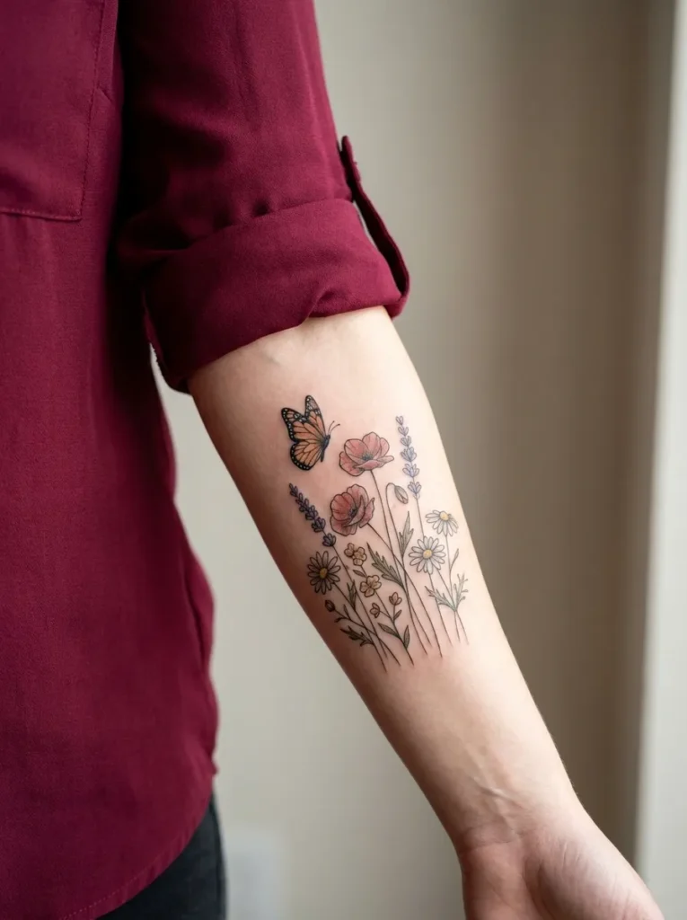 Wildflower and Butterfly