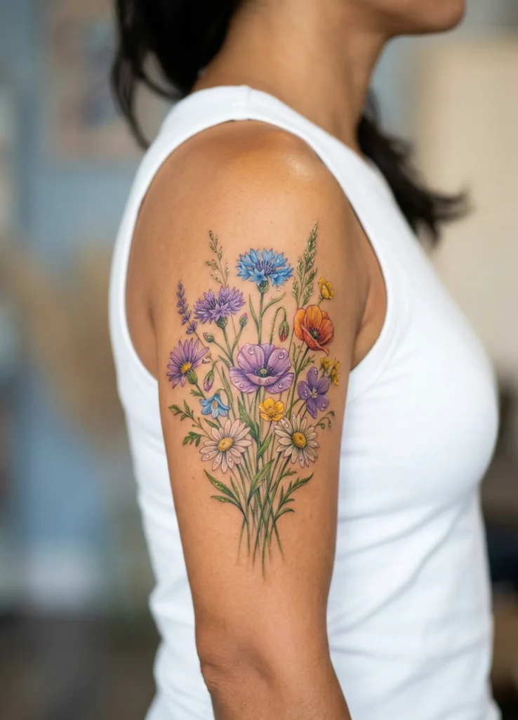 Wildflower and Dew Drops